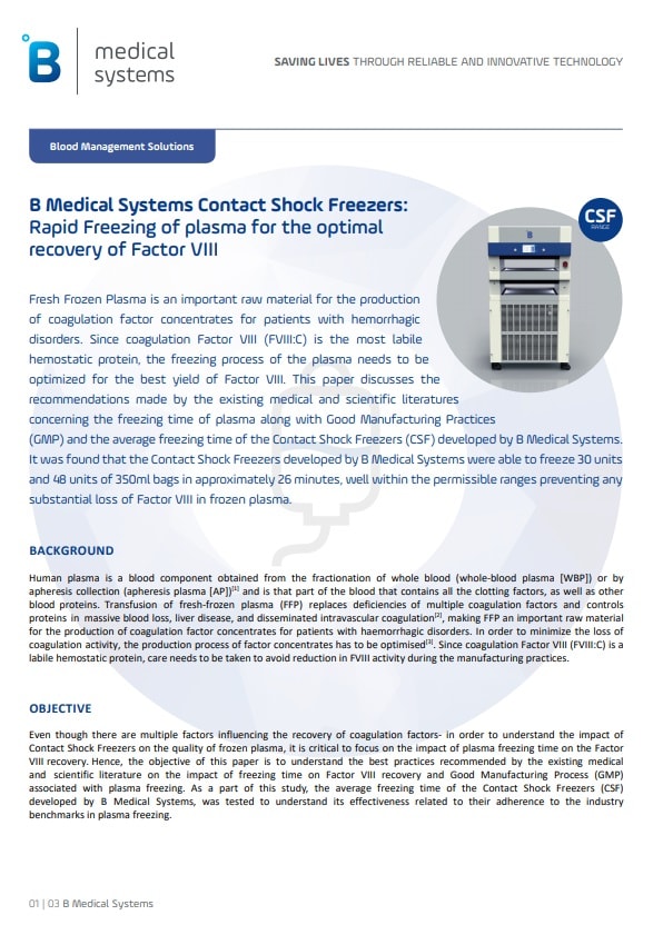 Rapid Freezing of Plasma for Optimal Recovery of Factor VIII - B ...